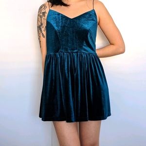 Emerald Green Velvet Romper